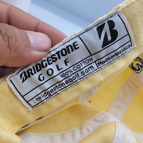 Bridgestone Golf Baseball Hat Cap Distressed yellow B330 Embroidery Adjustable - Picture 7 of 8